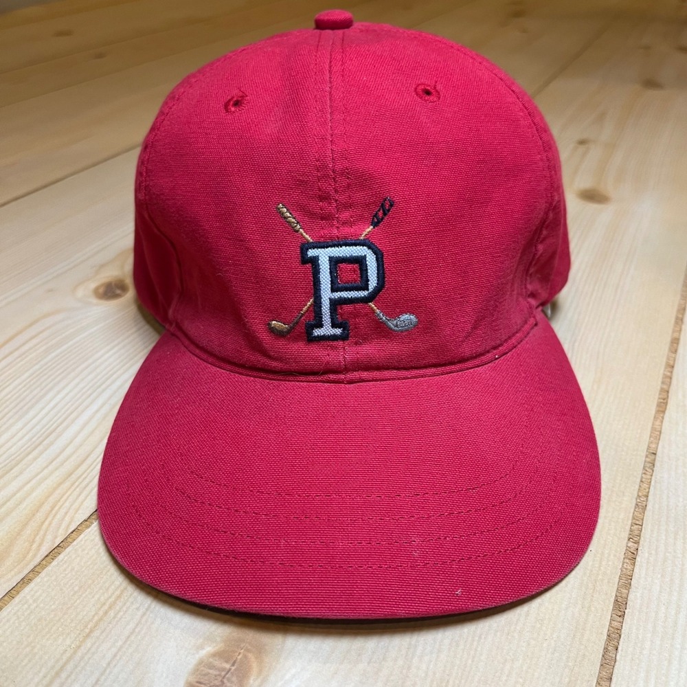 VTG Polo Golf Ralph Lauren Hat Red Navy Strapback Crossed Clubs NWT